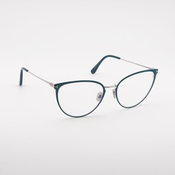 Tom Ford FT5840-B 087 Eyeglasses Turquoise 56mm Cat Eye Frame, Blue Light Block - Picture 1 of 10
